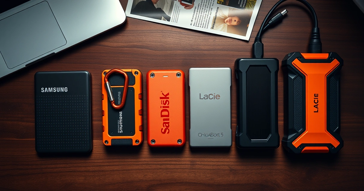 Paras ulkoinen SSD 2026: Samsung T9 vs SanDisk vs Crucial vs LaCie