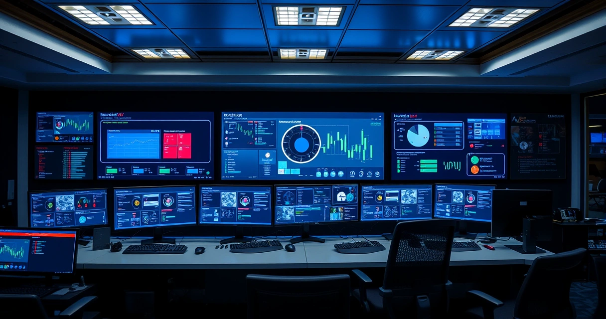 Tietoturvavalvomo monitoreineen