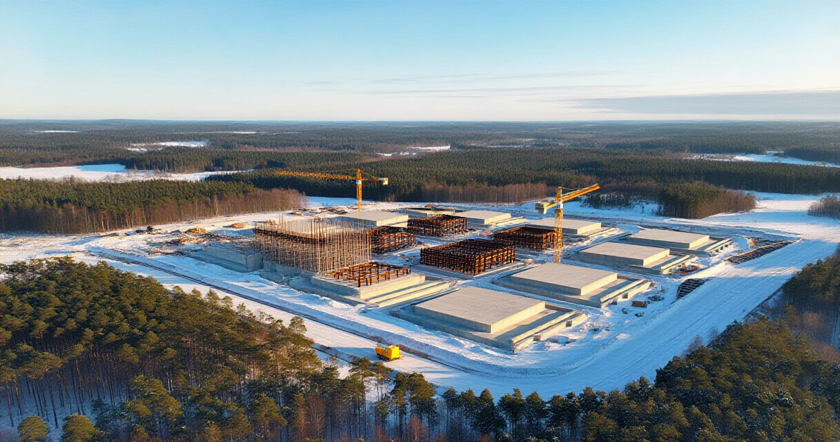 Tekoälykeskuksen rakennustyömaa Lappeenrannan Pajarilassa