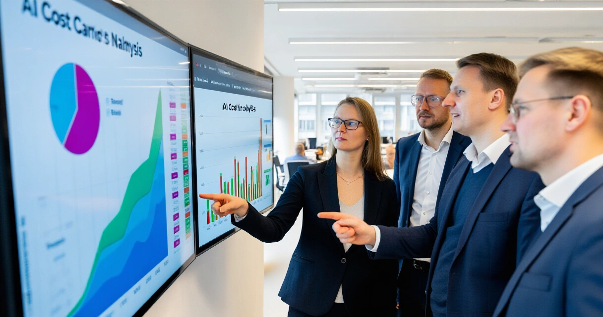 Suomalainen tiimi analysoi tekoälykustannuksia modernissa toimistossa
