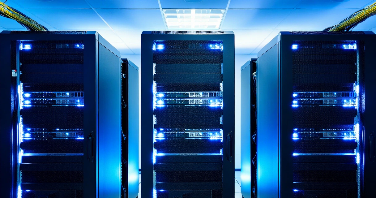 Hyperscale-datakeskuksen palvelinrivit Pohjoismaissa