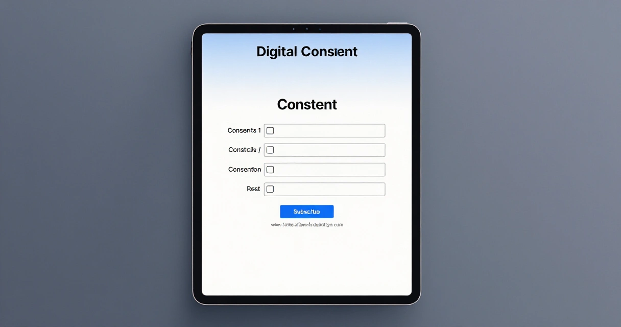 GDPR-mukainen suostumuslomake sähköpostimarkkinoinnille digitaalisella laitteella