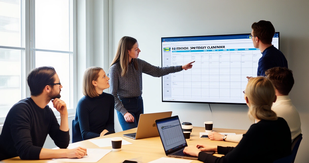 Sisältöstrategia B2B suunnittelu tiimi teknologiayritys