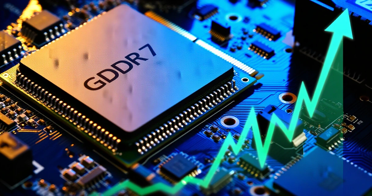 GDDR7-muistipiirit näytönohjaimen piirilevyllä – muistin hinnannousu nosti näytönohjainten hintoja syksyllä 2026