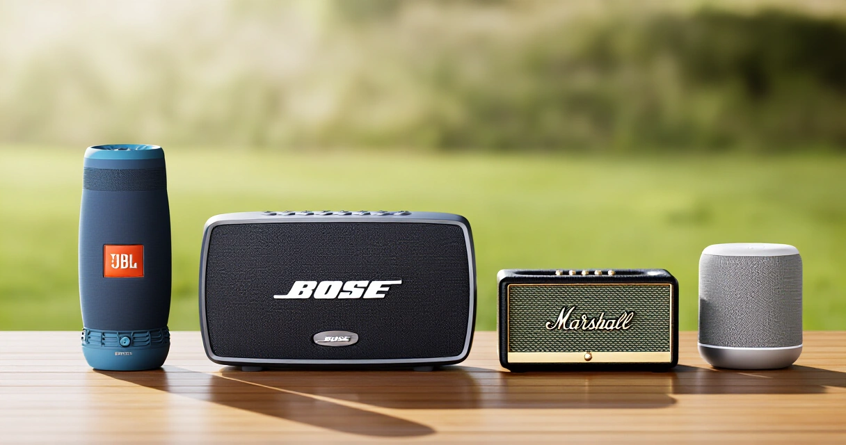 JBL Charge 6, Bose SoundLink Max, Marshall Emberton III ja Sonos Roam 2 vertailussa vierekkäin