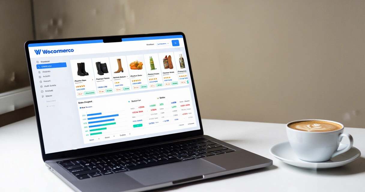 WooCommerce-hallintapaneeli kannettavalla tietokoneella